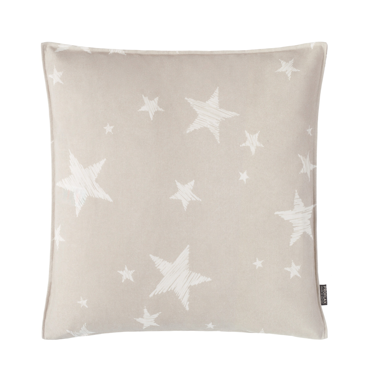 PROFLAX Kissenhülle hellgrau mit weißen Sterne 50 x 50 cm