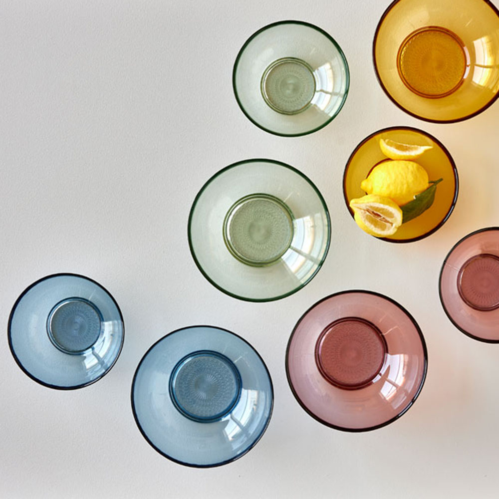Bitz Glasschüssel, Blau, D 24cm, 100% recyceltes Glas