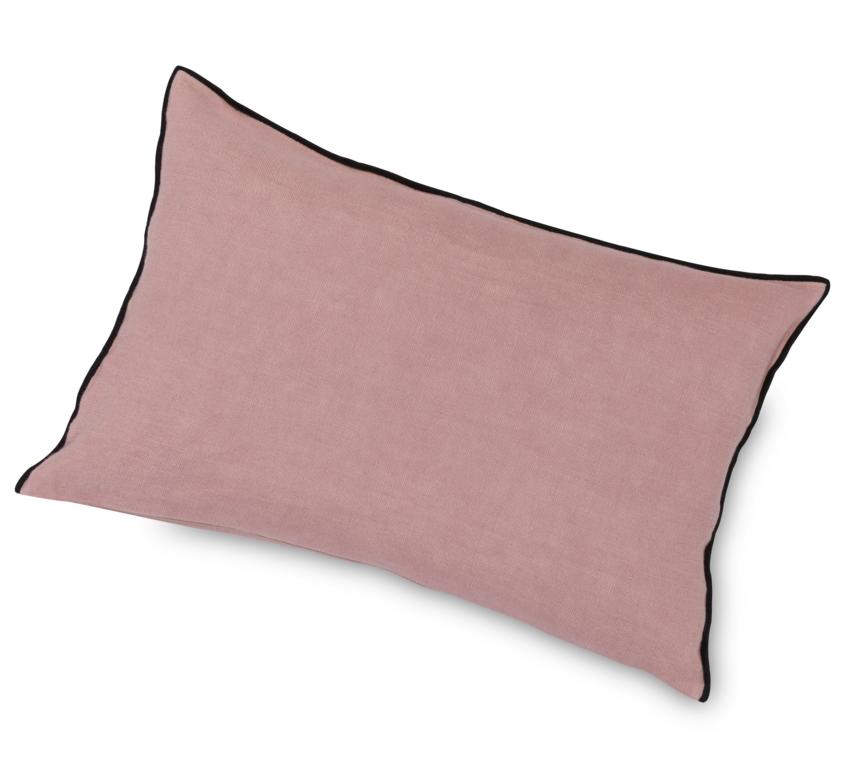 Kissenhülle Zino, mit schwarzem Rand, rosa, 38x58