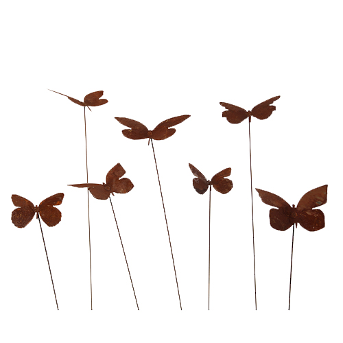 Kleiner Schmetterling auf Wackelstab, verschieden sortiert, H 120 cm