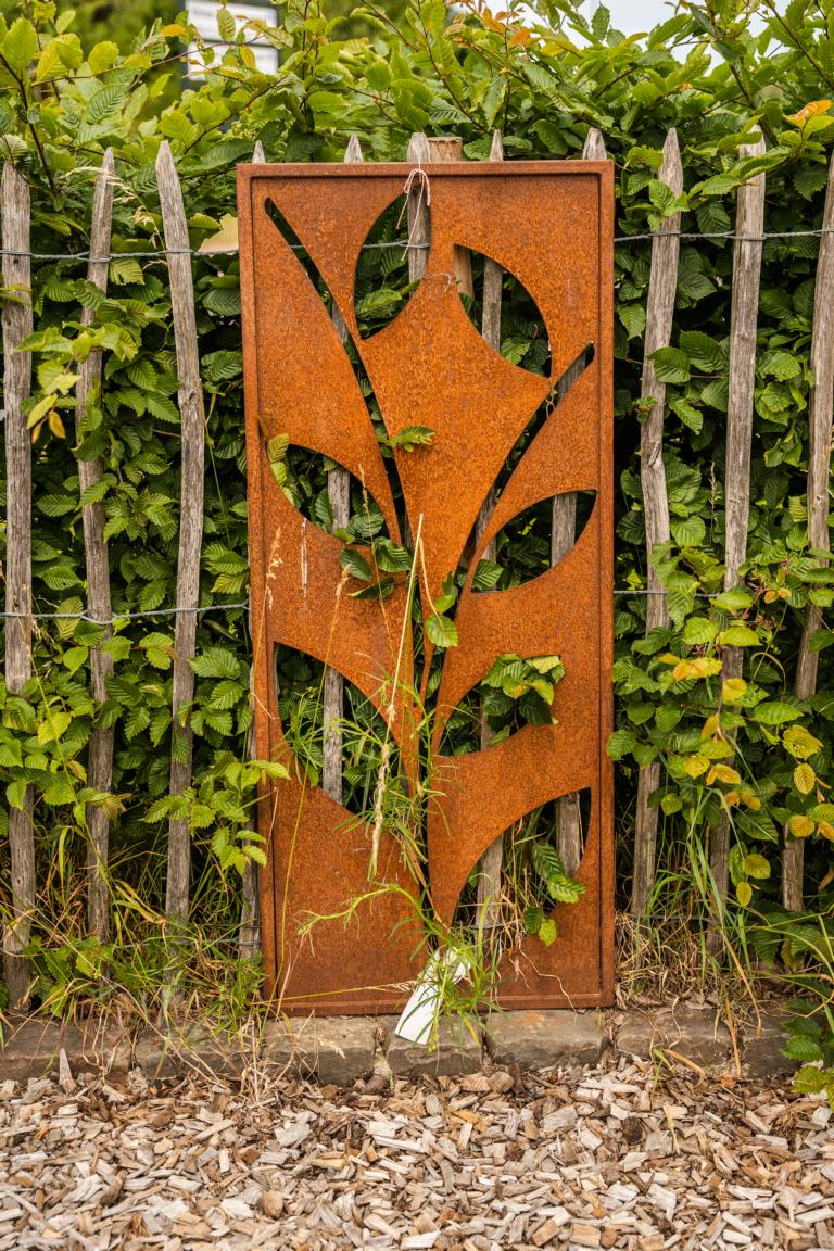 Wandbild Ausschnitte/Blätter Edelrost, Rost, 130 cm H, 54 cm B