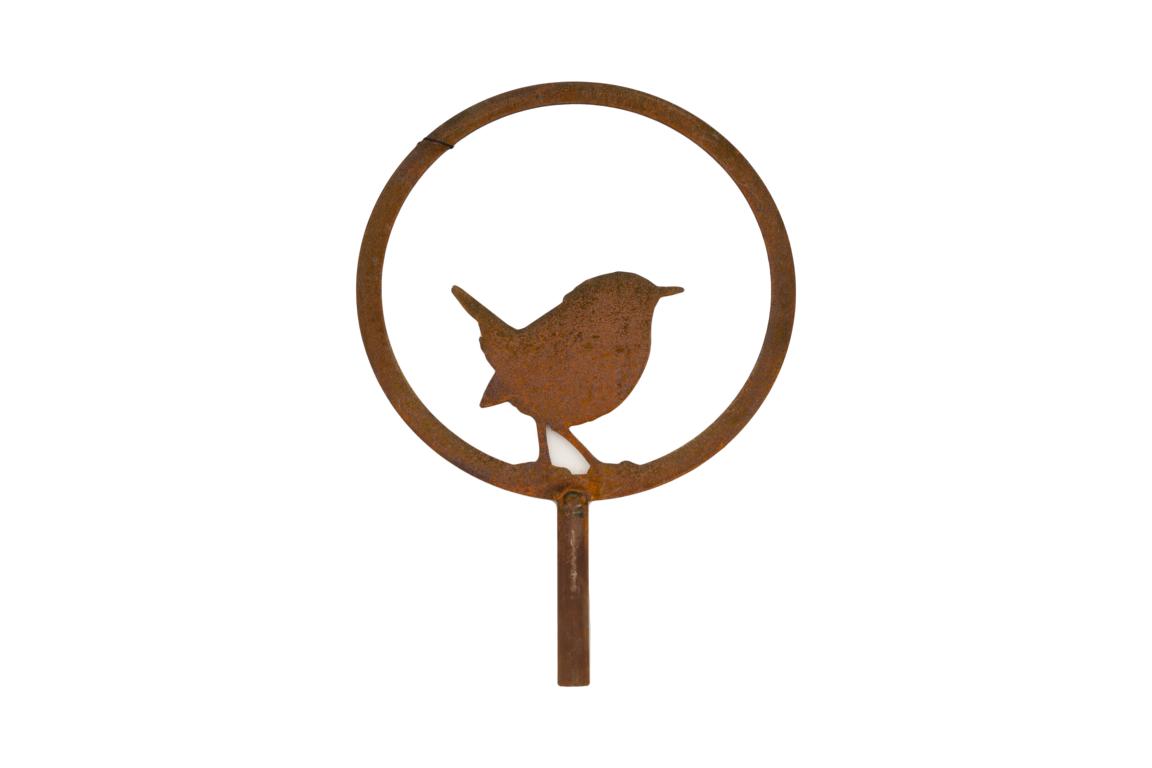 Vogel im Ring, Zaunkönig, mit Steckverbindung, inkl 100 cm Stab, D 18 cm