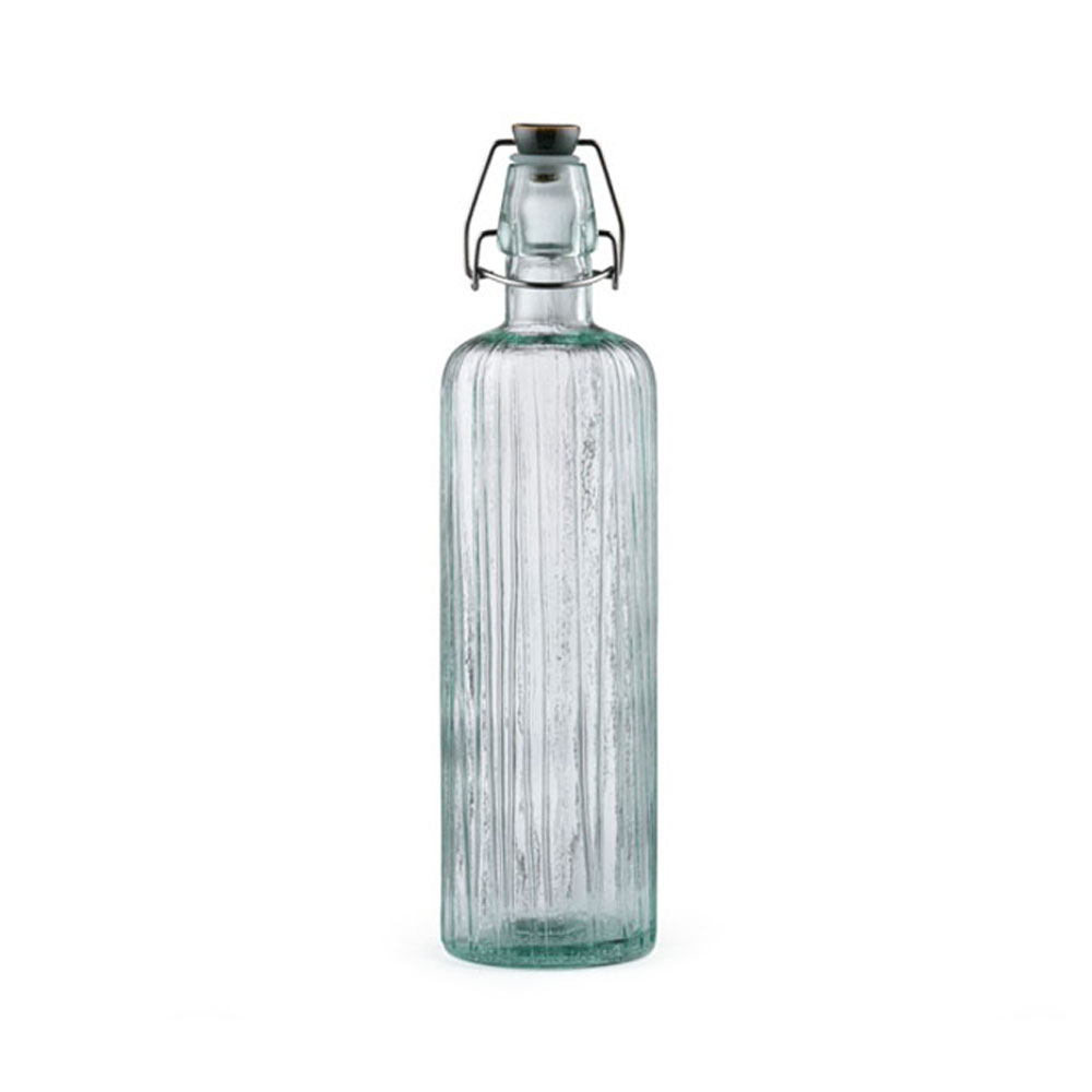 Bitz Wasserflasche aus Glas, Bügelverschluss, Grün, 0,75 L, 100% recyceltes Glas