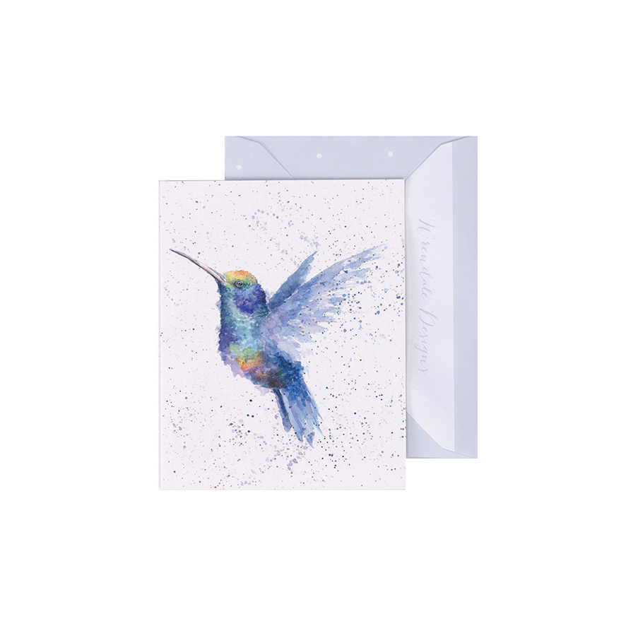 Wrendale Mini-Karte mit Umschlag, Motiv Kolibri, Rainbow