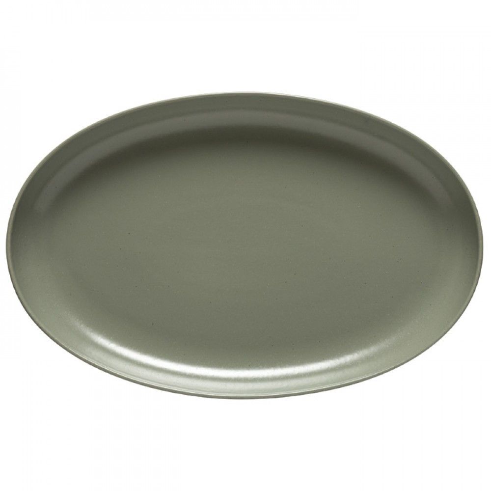 Casafina Pacifica ovale Platte, grau grün/artischocke, 41x26x4cm