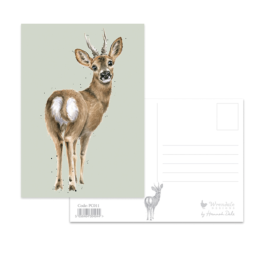 Wrendale Postkarte, Motiv Rehbock ,"The Roe Deer", 14,8x 10,5cm
