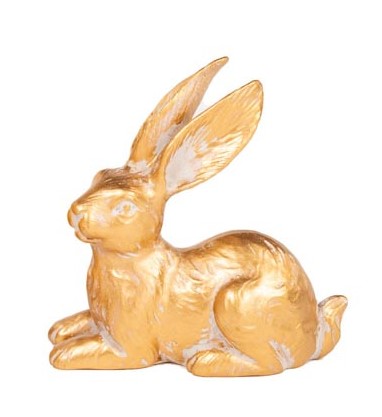 Kleiner Hase liegt, gold, 8x3,5x8 cm