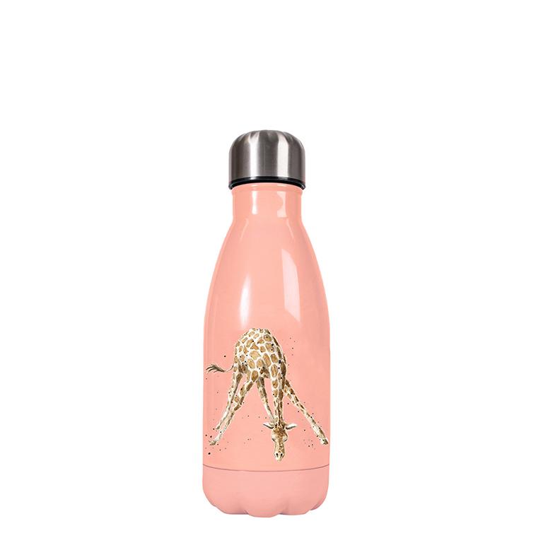 Wrendale kleine Trinkflasche in Geschenkverpackung, Motiv Giraffe, Farbe apricot, 260 ml
