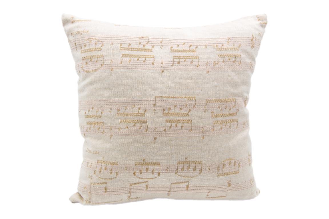 Kissenhülle Ave Rose, Notenblatt,  beige, 40x40 cm