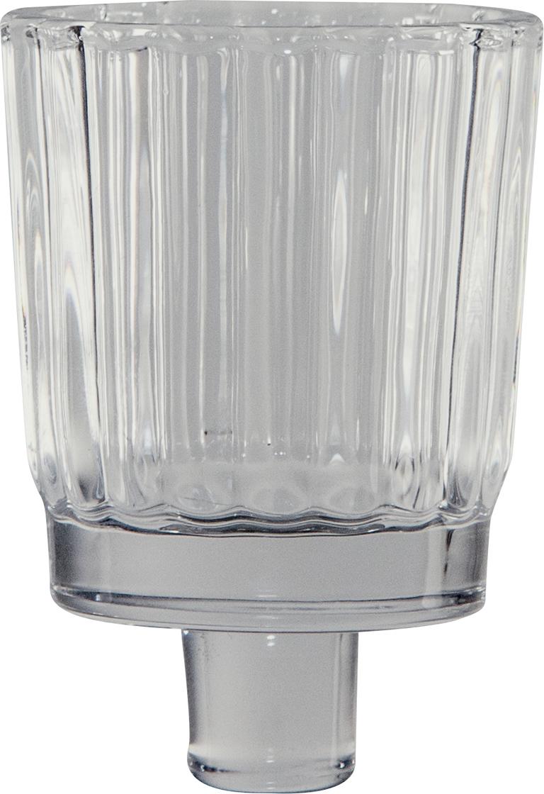 Teelicht-Aufsatzglas 2er Set, Glas, Rillenmuster, 6x5,5cm