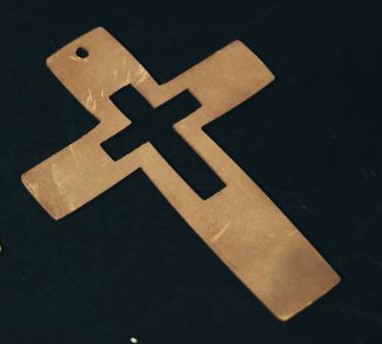 Kreuz, Doppelkreuz, Edelrost Rost, 12x9 cm