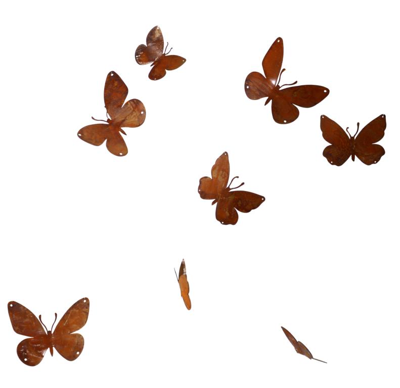 Schmetterling zum Hängen, Edelrost, Rost, 13x13 cm