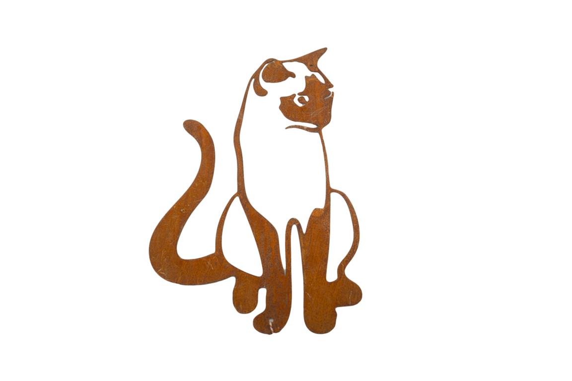 Wandbild Katze Edelrost, Rost, H 50 cm