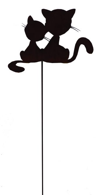 Katzenpaar  romantisch, Edelrost, Rost Deko, 125 cm