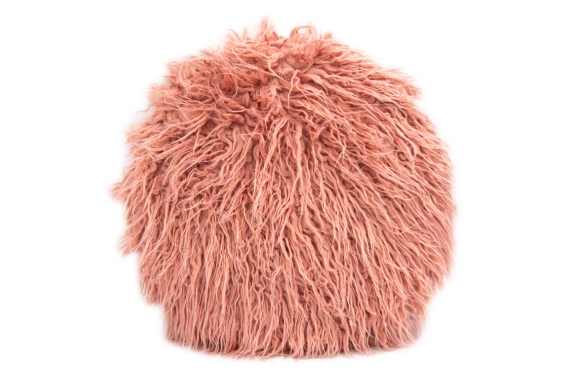 pad Sitzkissen Fluffy incl. Füllung, Felloptik, pink, D 40x2 cm