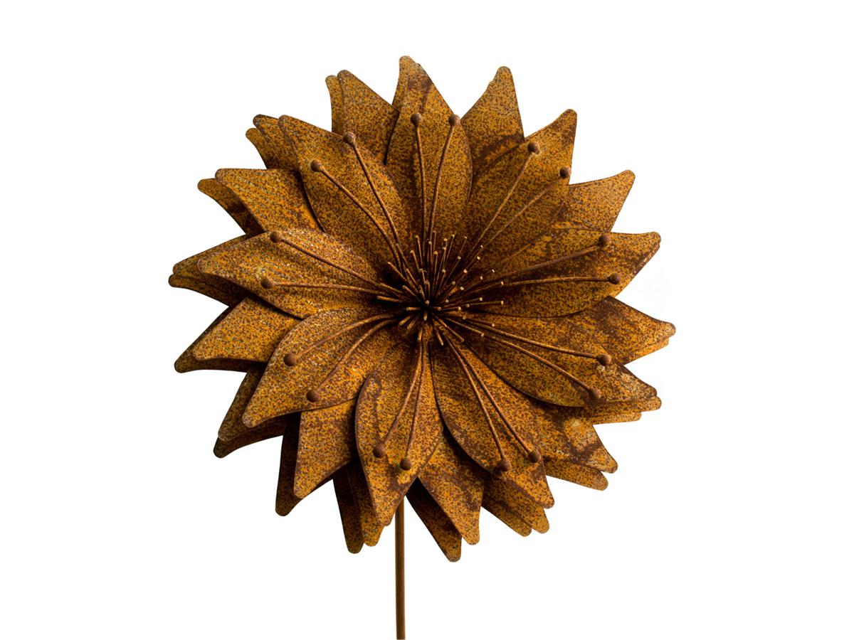 Blumenstecker Sonnenblume, Edelrost, mittel, Ø 35cm H 20cm