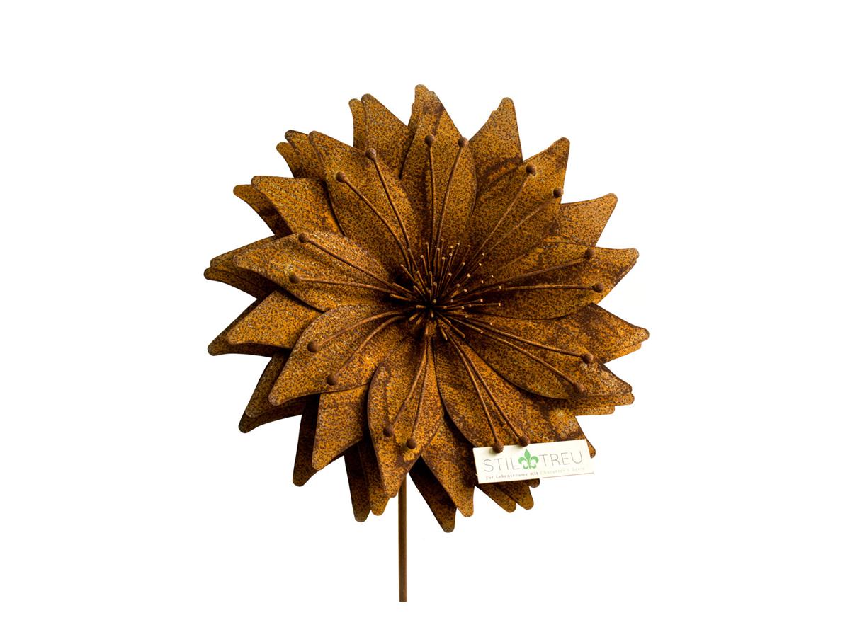 Blumenstecker Sonnenblume, Edelrost, mittel, Ø 35cm H 20cm