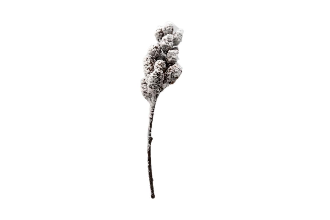 Zweig aus Zapfen verschneit, 42 cm