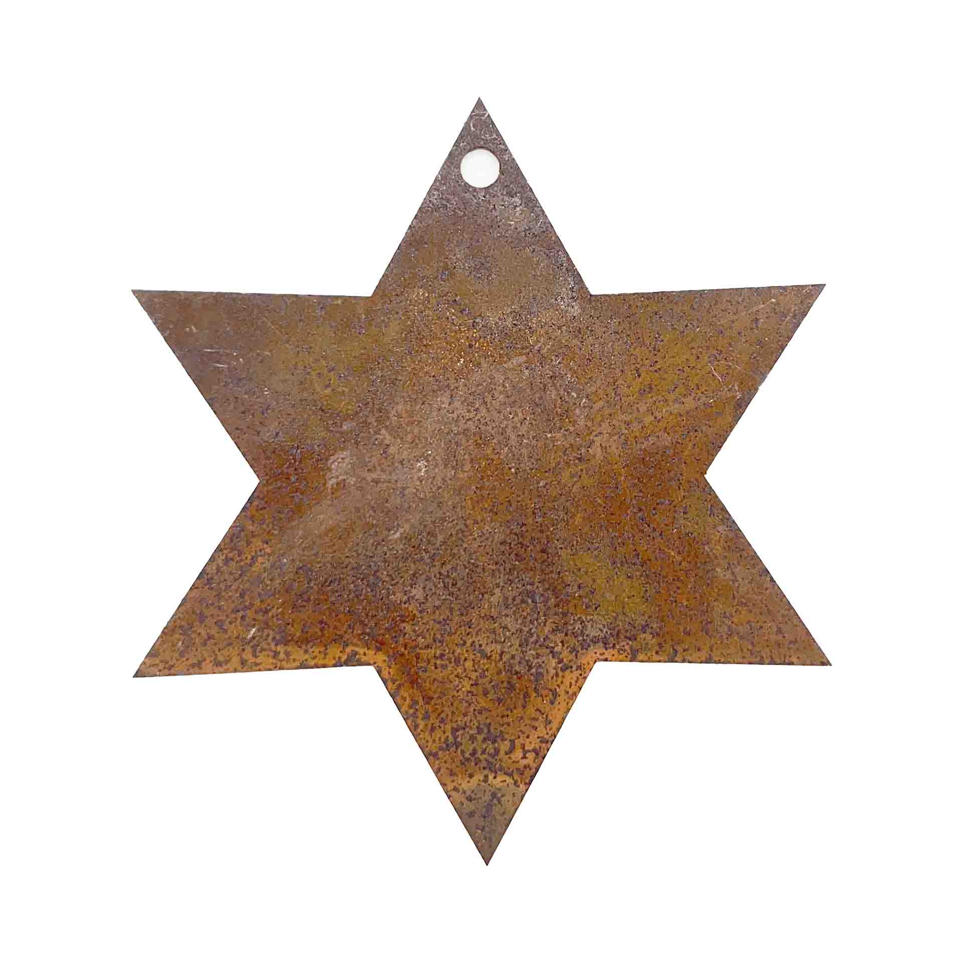 Stern 6-zackig, zum Hängen, Edelrost , D 8cm