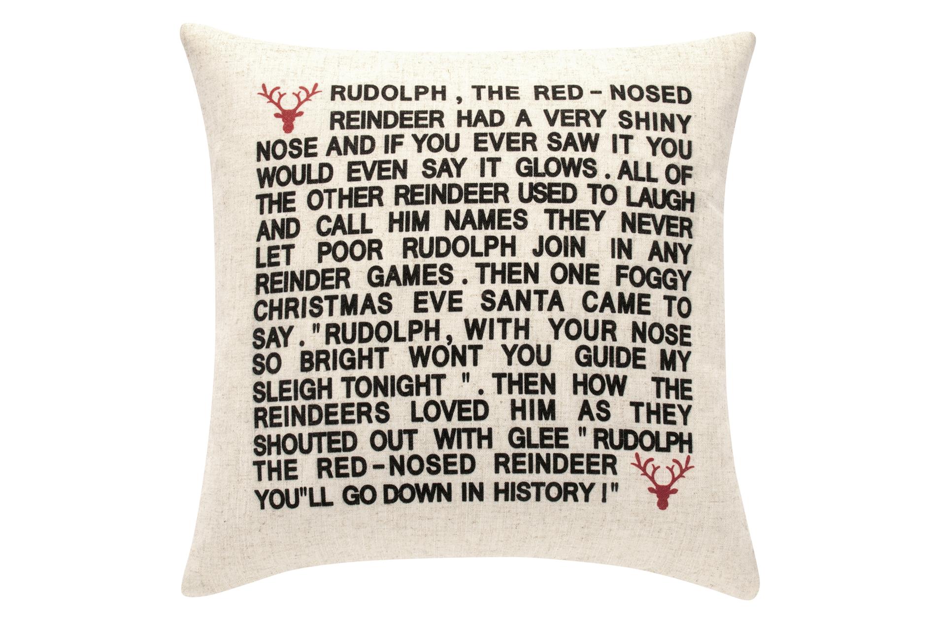 pad Kissenhülle Holly, natur mit Liedtext, 50 x 50 cm