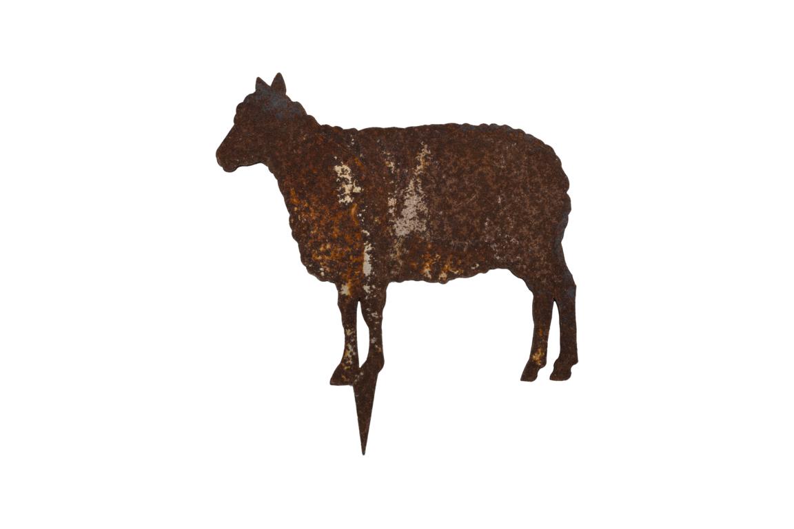Bauernhoftiere zum Stecken, Schaf seitlich, mini, Edelrost, 10x11,5cm