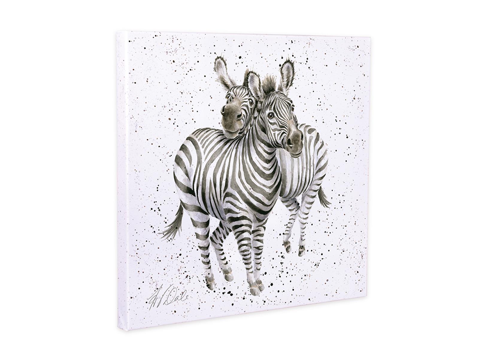 Wrendale Leinwand klein, Aufdruck Zebra Paar, "Still My Favourite",  20x20 cm