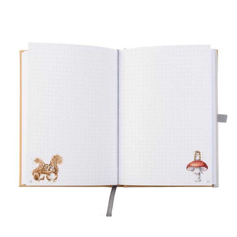 Wrendale Notizbuch, mit festem Einband, Motiv Hase, grau/natur, 17x12cm, Din A 5