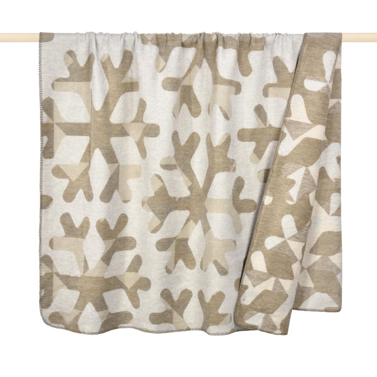 pad Decke FLAKES, Schneeflocken, beige, 150x200 cm