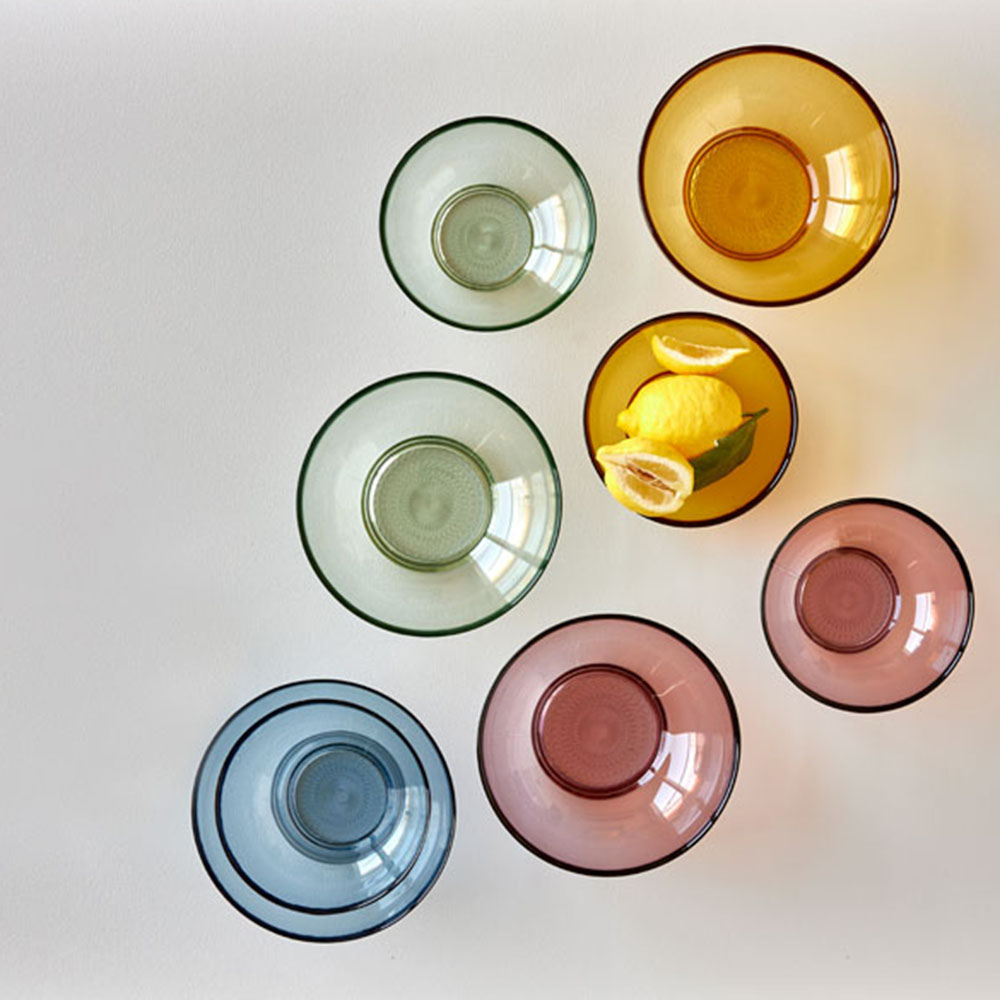 Bitz Glasschüssel, Grün, D 24cm, 100% recyceltes Glas