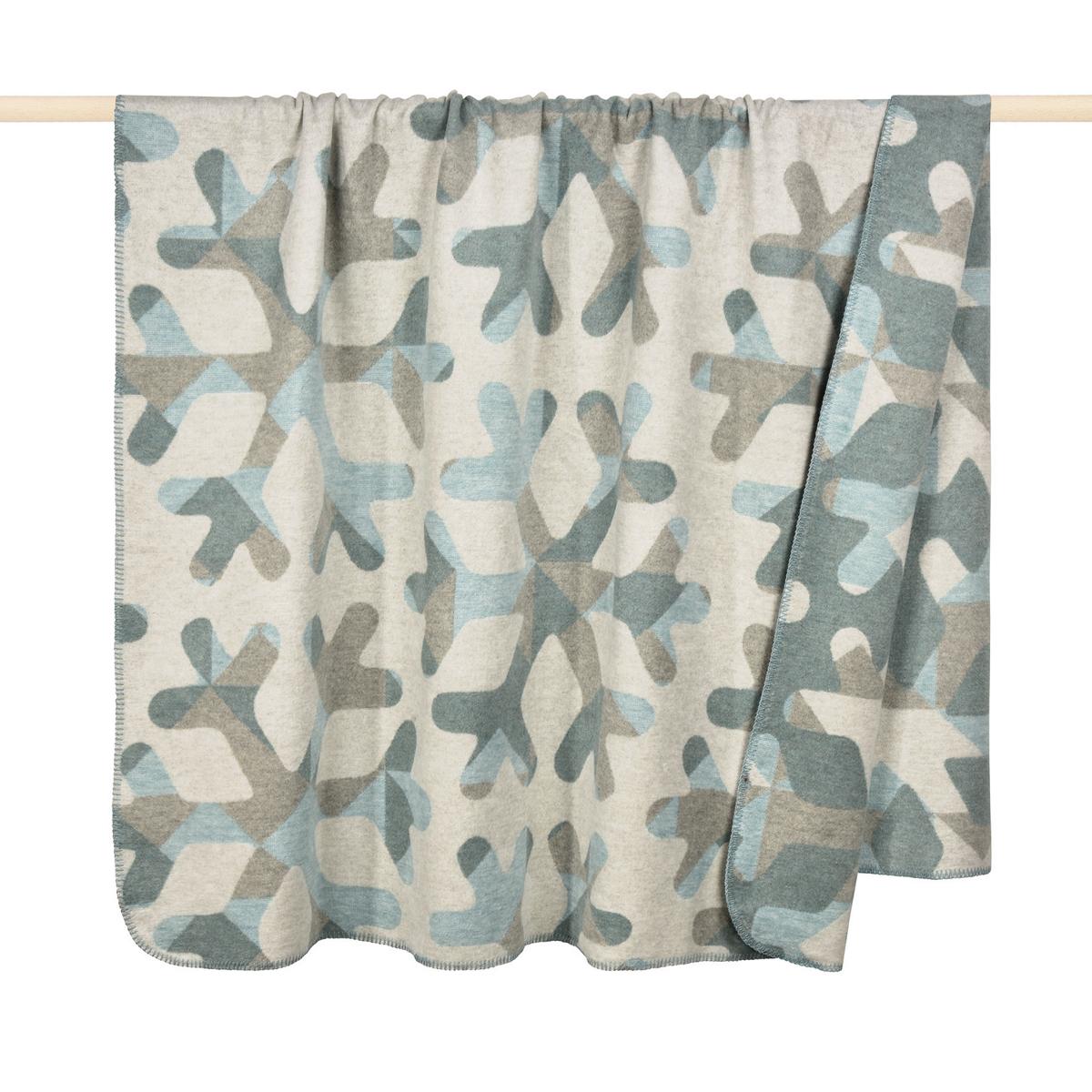 pad Decke FLAKES, Schneeflocken, aqua, 150x200 cm