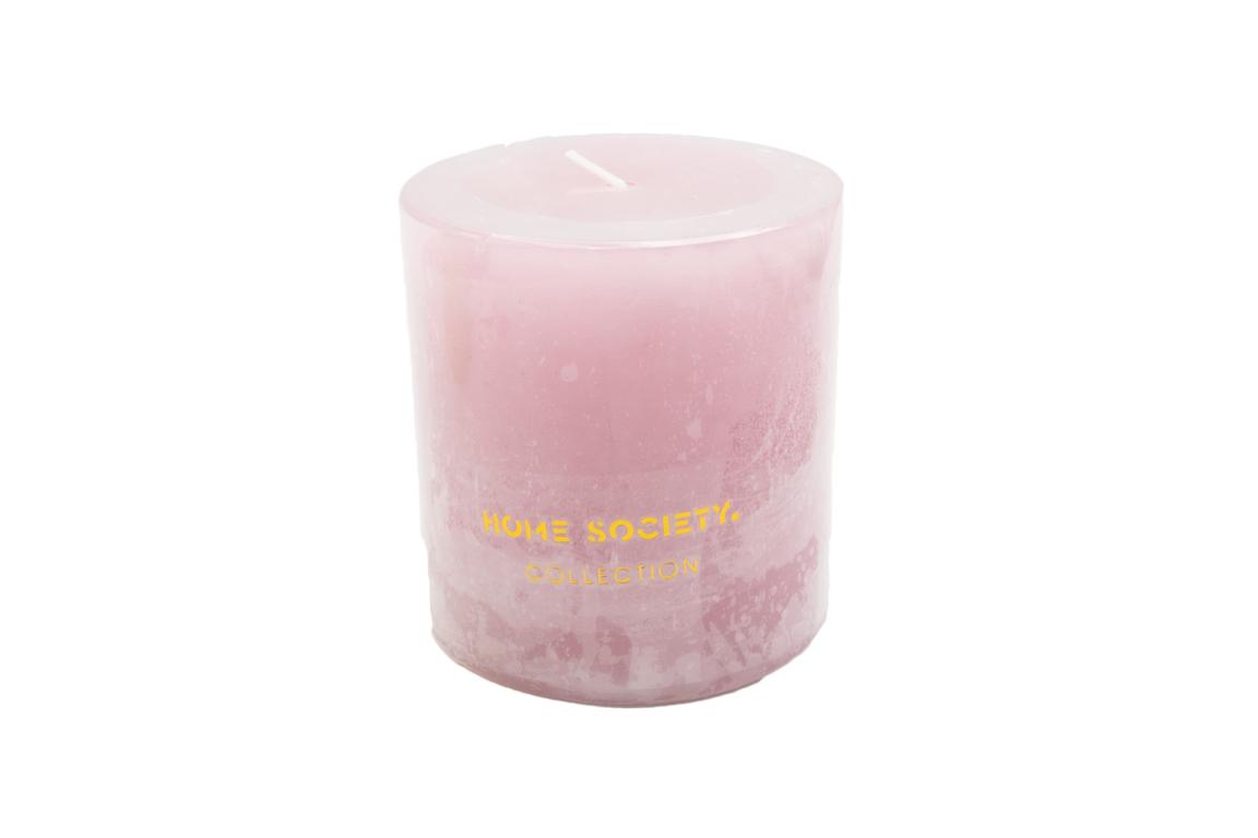 Indoor Kerze, Pillar Candle, rosa, Brenndauer 70 Stunden, 9x10 cm