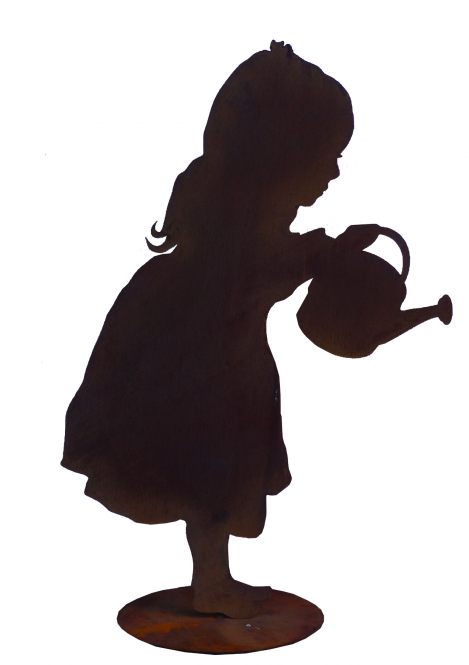 Mädchen mit Gießkanne Edelrost, Rost Deko, 110 x 70 cm