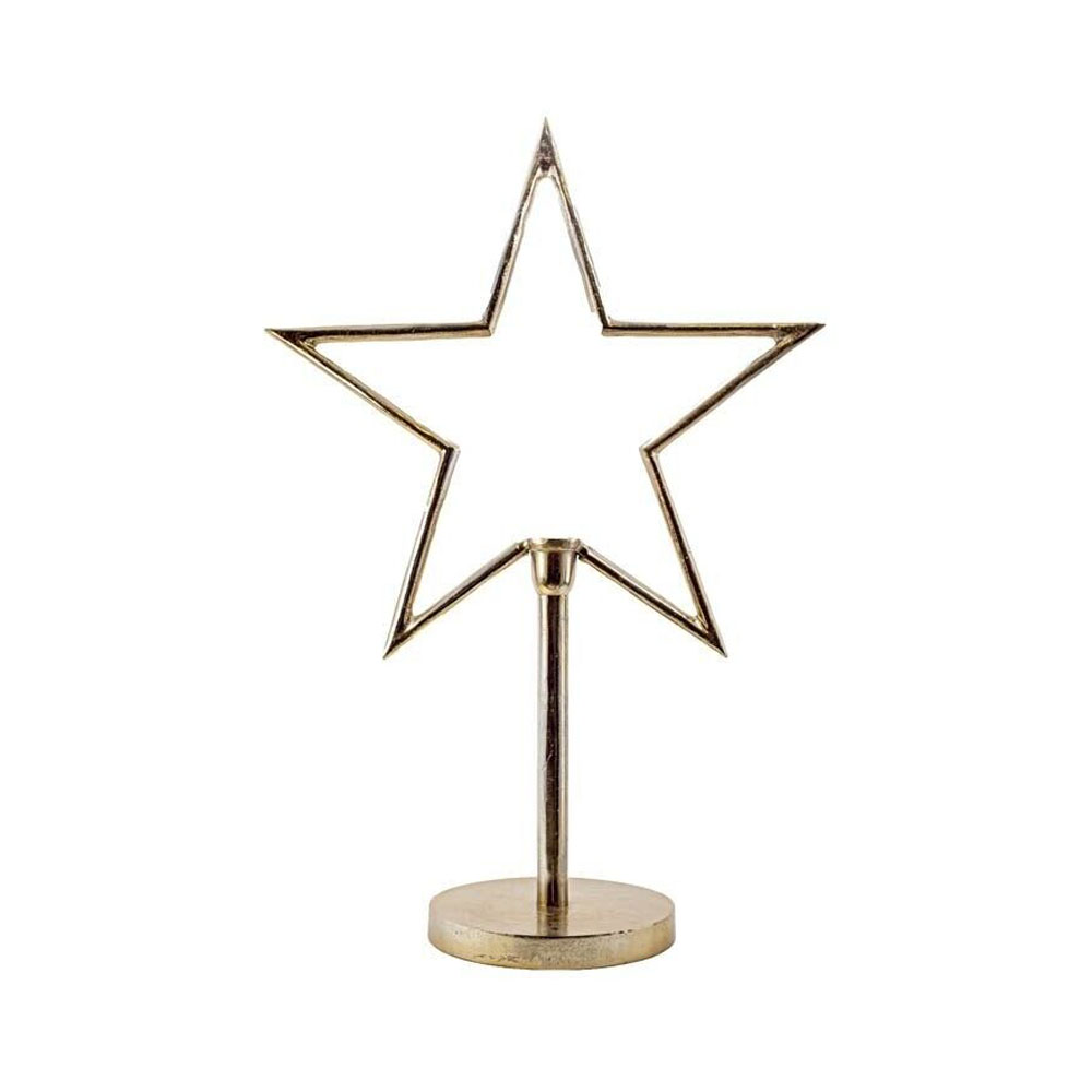 Stehlampe Stern, Antike Optik, Gold, Größe S