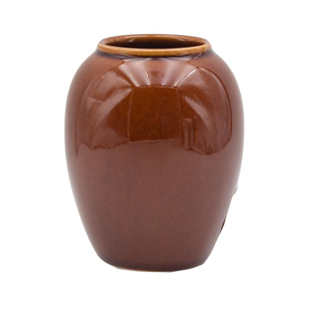 Bitz kleine Vase, Steingut in Bernstein, 12,5 cm hoch