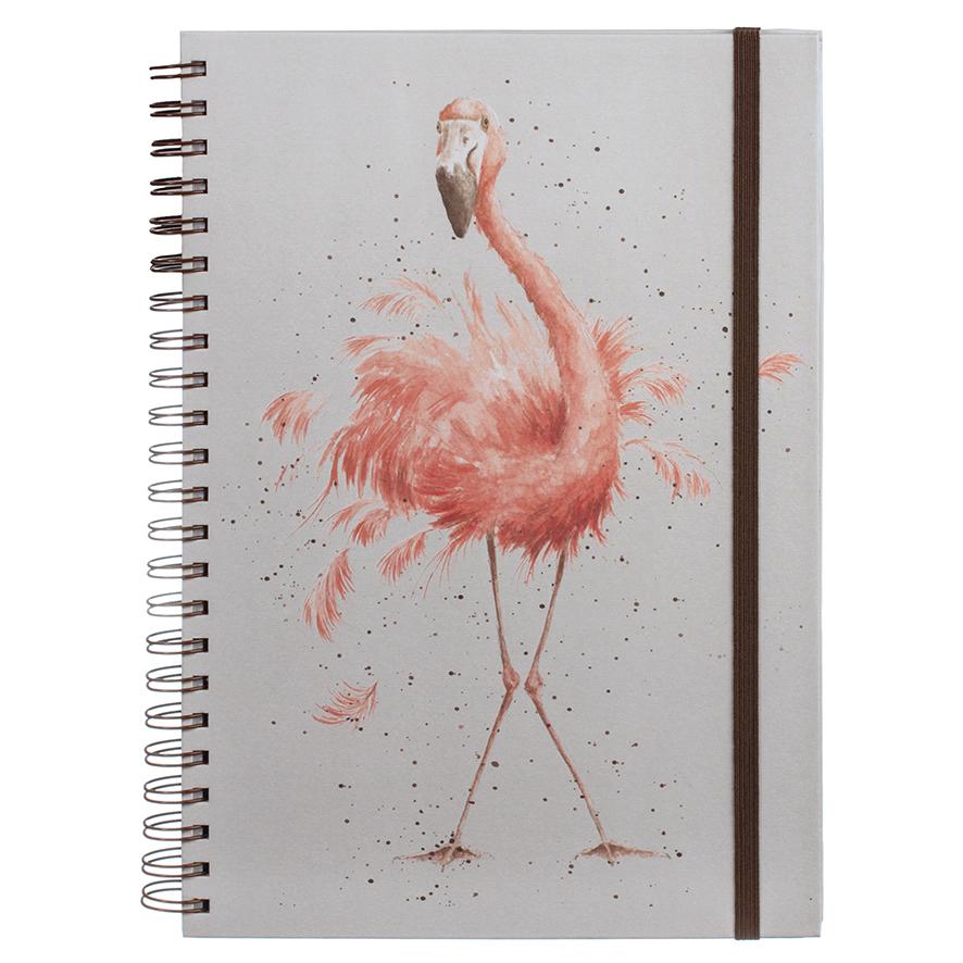 Wrendale Ringbuch, DIN A4, Motiv Flamingo