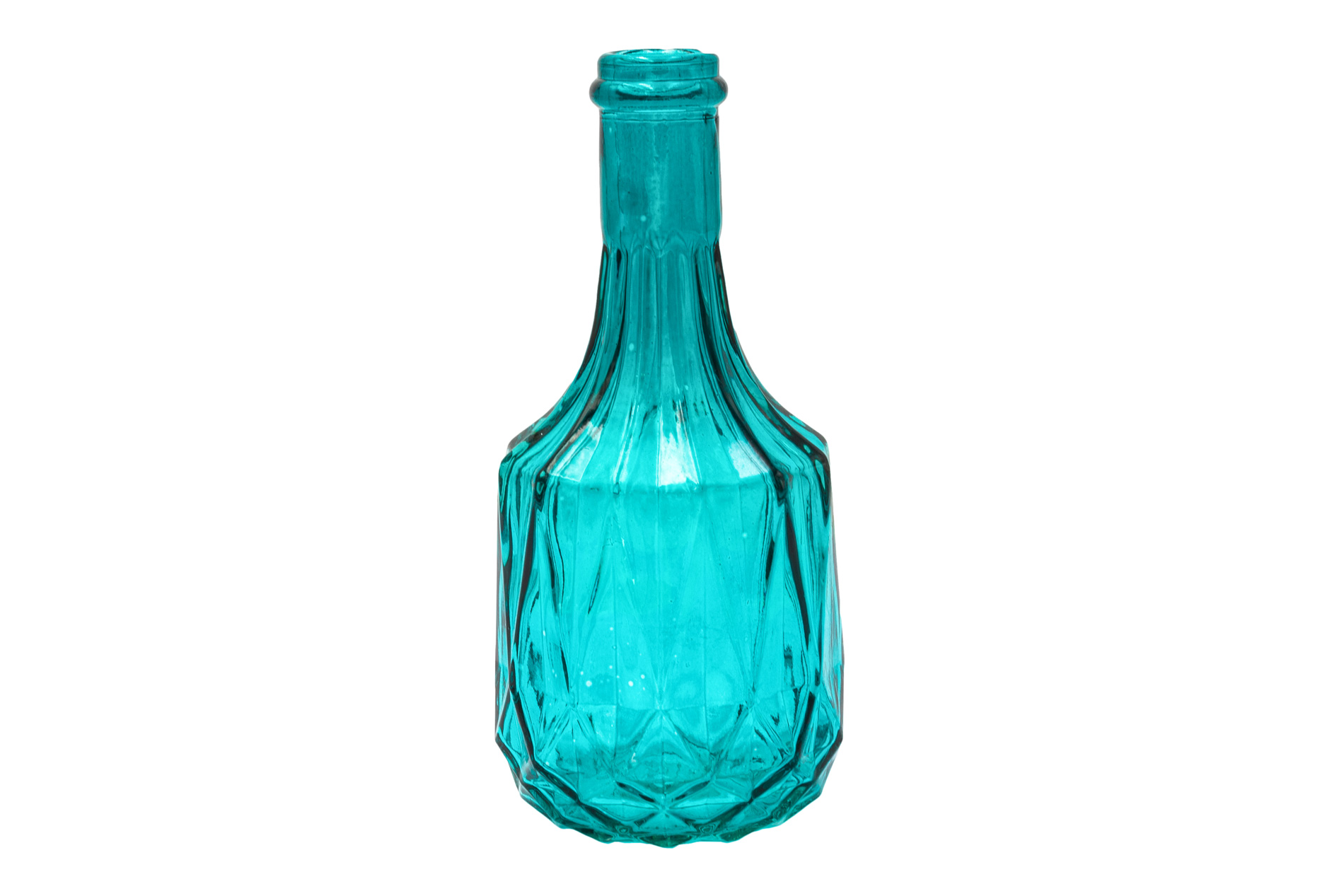 Glasflasche/Vase türkistöne, H17,5 cm