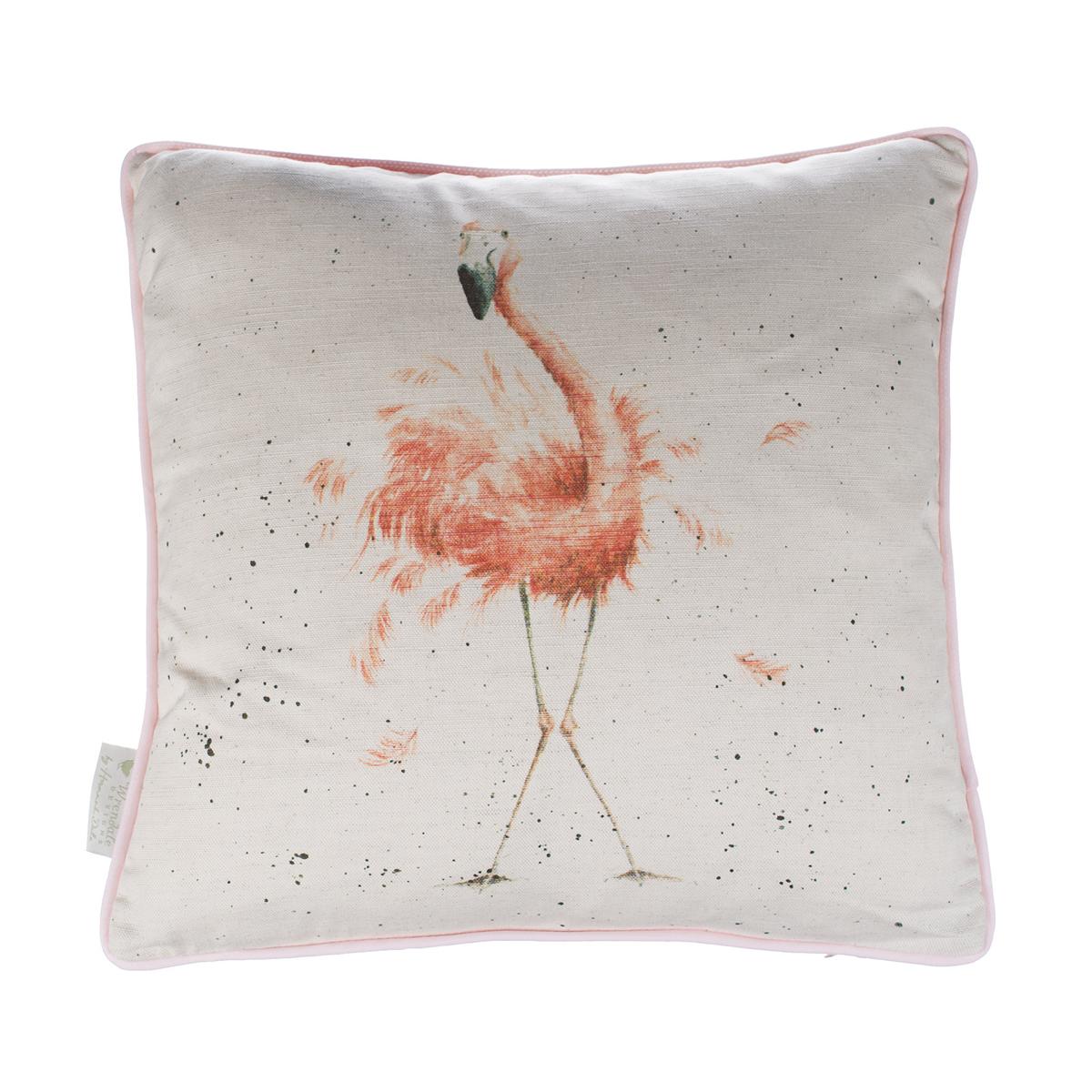 Wrendale Kissen inkl. Füllung, Motiv Flamingo, 40x40cm