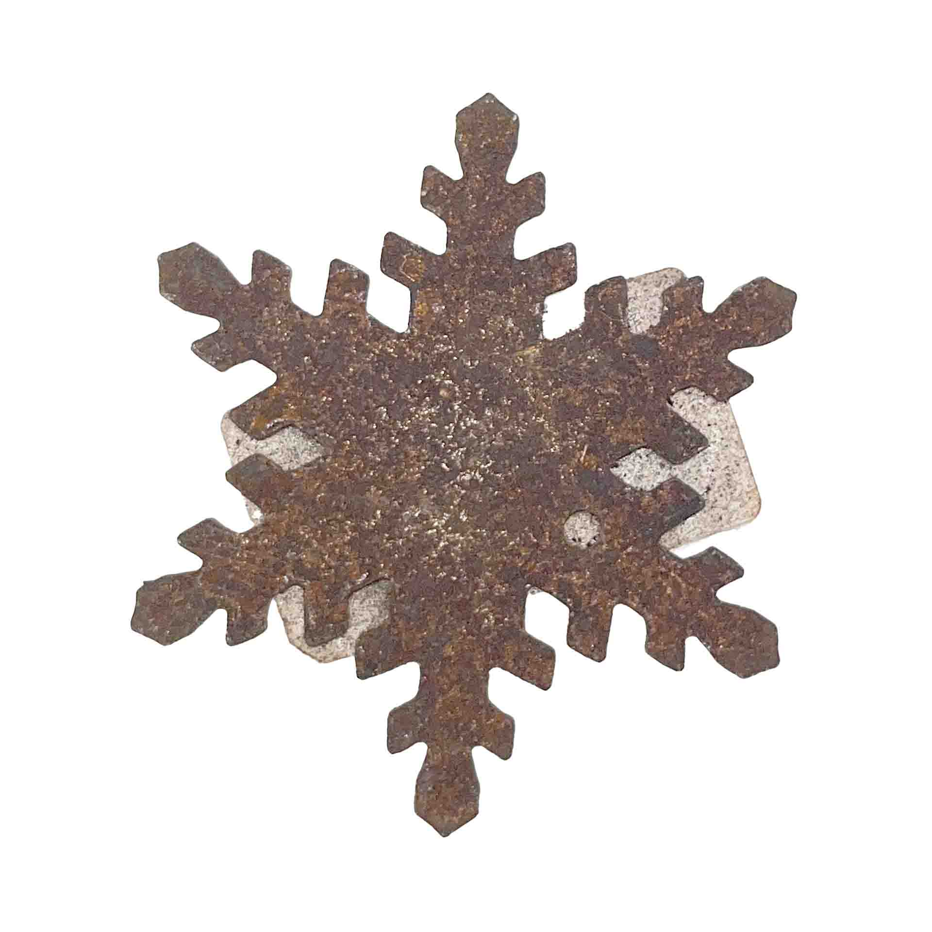 Schneeflocke zum Hängen, Edelrost, D 5,5 cm