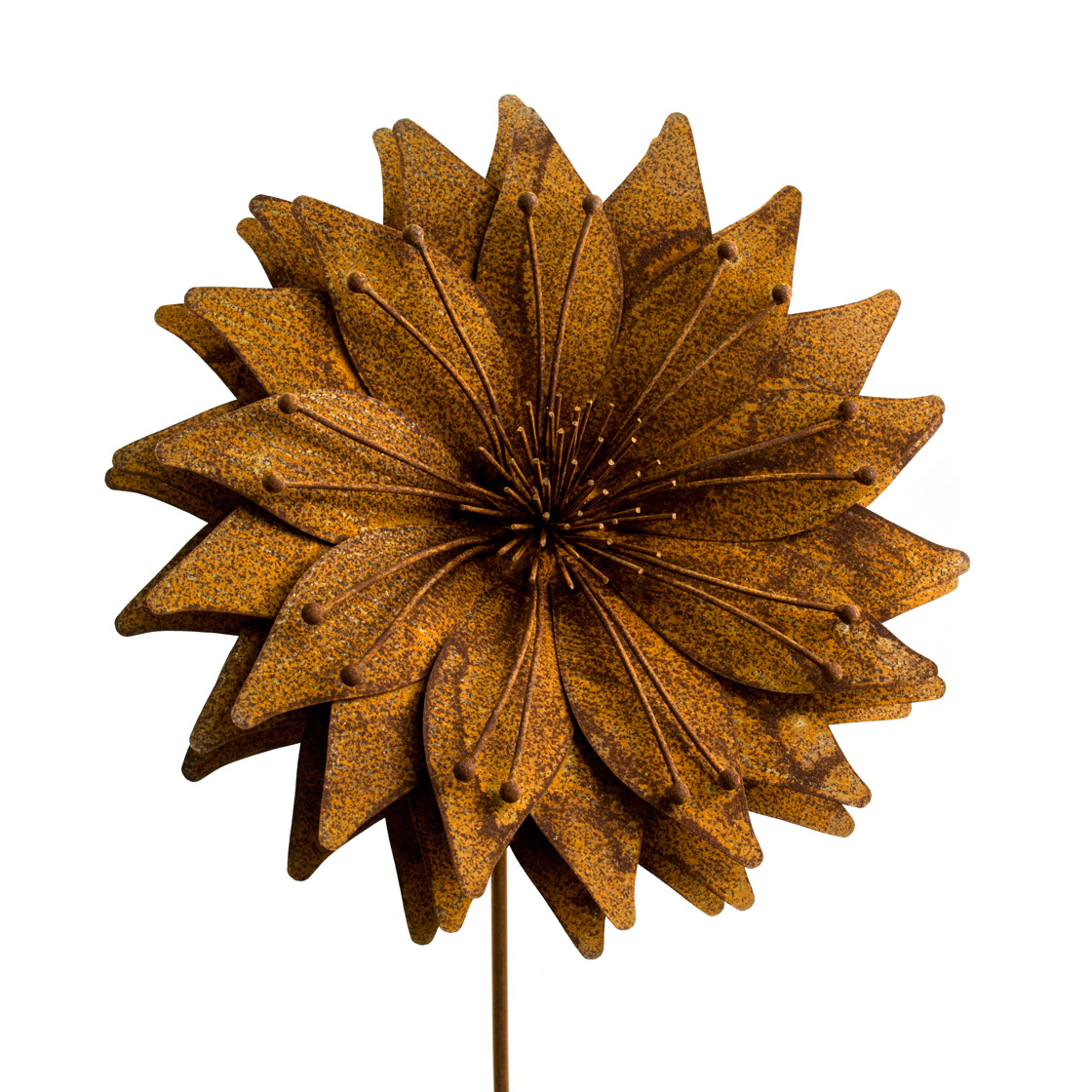 Blumenstecker Sonnenblume, Edelrost, klein, Rost Deko, Ø 25cm H15cm