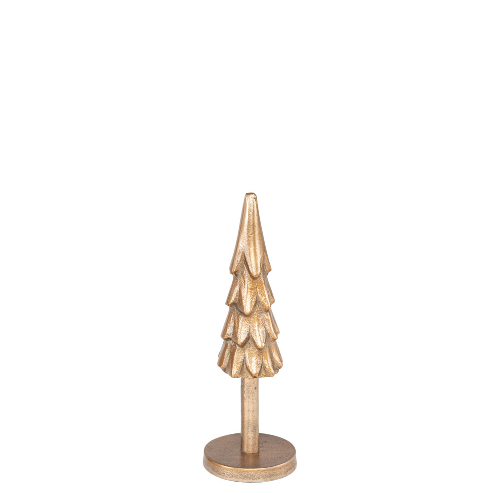 Tannenbaum bronze/gold klein, aus Metall, Rusikale Optik, 8x8x24cm