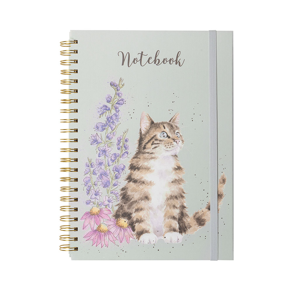 Wrendale Ringbuch, DIN A4, Whiskers and Wildflowers Katze mit Blumen