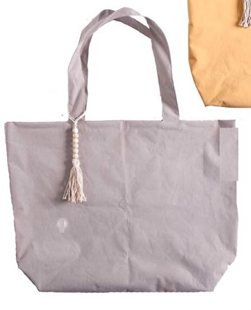 Strandtasche/Schoppingtasche XXL, Kunststoff in Textiloptik, Farbe grau, 40x65 cm