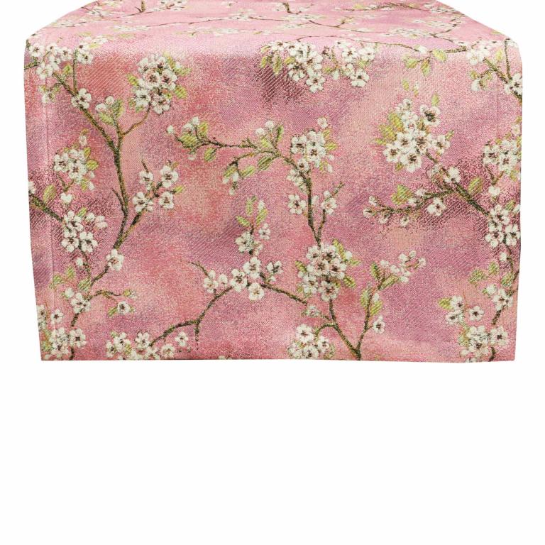 Tischläufer Rika, Motiv Kirschblüten, rosa/pink, 40x140cm