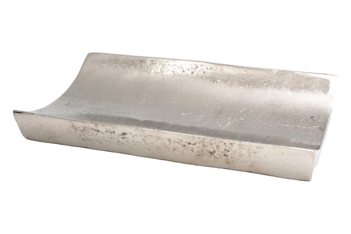 Schale Aluminium, eckig, silber, 30x16x4 cm