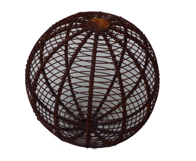 Kugel Edelrost dünnes Drahtgestell 20 cm