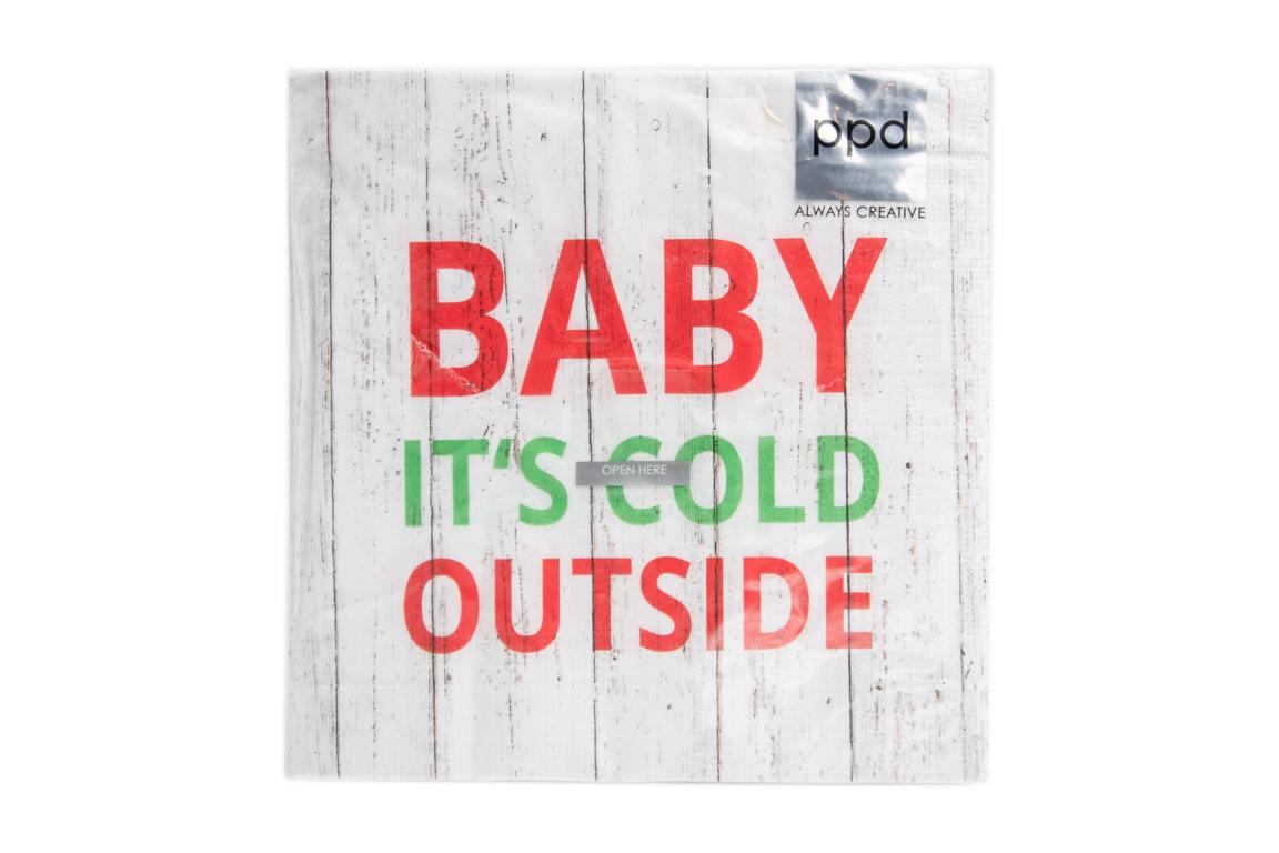 Servietten Chalet Deco Baby, "Baby it's cold outside", 33 x 33 cm