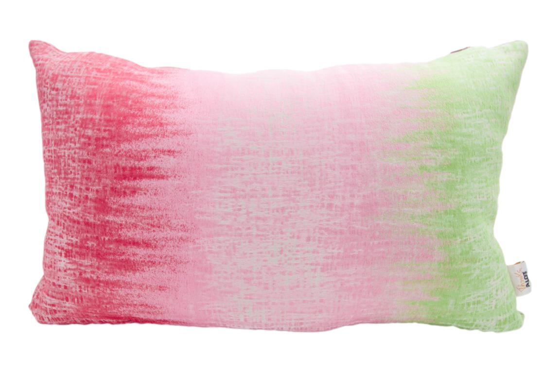 Kissenhülle Ziggy, Farbverlauf pink-rosa-grün, 35x55 cm