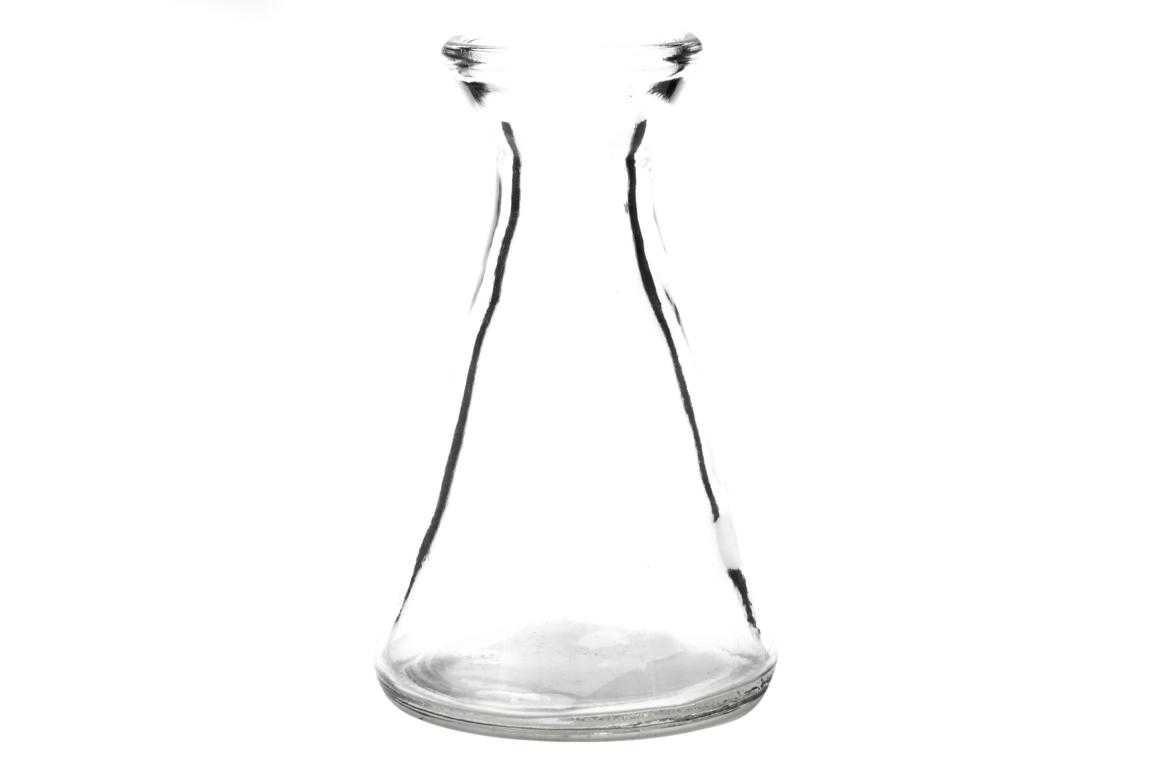 Glas Vase klein Pyramide, H 10,5 cm, D 7 cm
