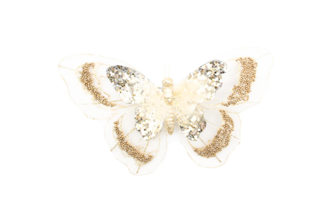 Colmore Schmetterling zum Anstecken, gold Pailetten, 26cmx 17cm
