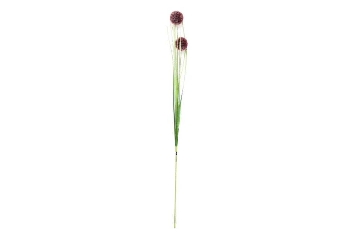Gras mit Kugelblüte, weiß/ lila sortiert L60 cm